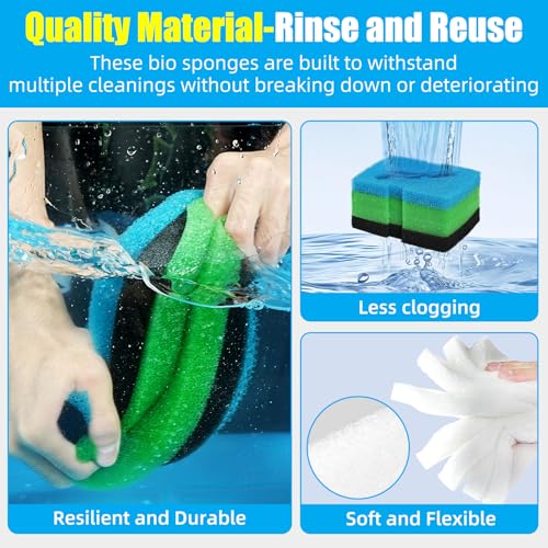 AQUANEAT Replacement Canister Filter Pads Compatible with Cascade 1200/1500 CCF4UL/CCF5UL Generic Floss Aquarium Sponge Media