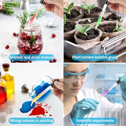 Herain Glass Eye Dropper Pipette 10 Pack, Ear Eye Dropper Bent & Straight Tips, 1 ml Droppers for Essential Oils, Lab, Crafts, Measuring and Transferring a Variety of Liquids - style: Small Rubber Bulb-10pcs-Straight Bent