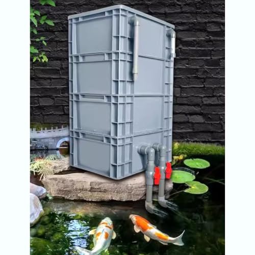 Aquarium Filter,Large Aquarium Filter Kit for Fish Tanks & Ponds - Multi-Stage External Filter Box with Filtration & Oxygenation, No Pump or Media Required for Optimal Water Quality - size: 40x30x66cm-A