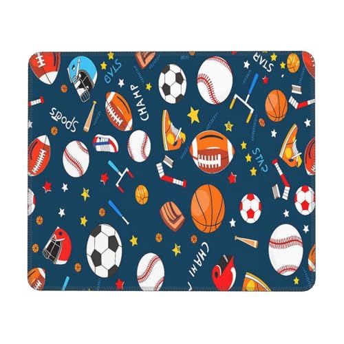 Basketball Soccer Baseball Fashion Mouse Pad,Pad Mousepads with Non-Slip Rubber Base for Laptop Desktop Computer, 8.3 X 10.3 in - color: Basketball Soccer Baseball, size: 8.3L x 10.3W inches