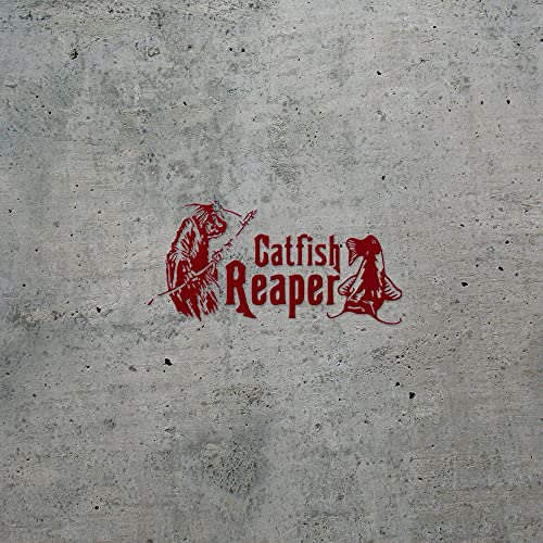 2 Pcs - Decal Stickers of Catfish Reaper Fishing #2 (Burgundy) Premium Waterproof Vinyl Decal Stickers for Laptop Phone Accessory Helmet Car Window Mug Tuber Cup Door Wall ANDSKUS570833RE070722 - color: Burgundy, size: 8.3'' x 4''