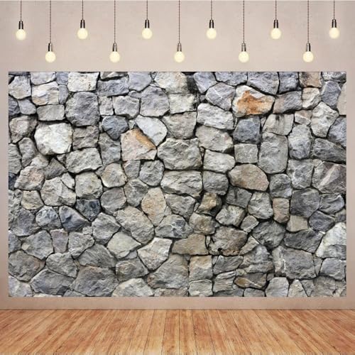 10x6.5ft Stone Wall Backdrop Natural Rock Wall Textured Photography Background Italy Stone House Town Ancient Palace Backdrops Vintage Garden Decoration Holiday Party Banner Rocky Fish Tank Background - size: 10x6.5ft