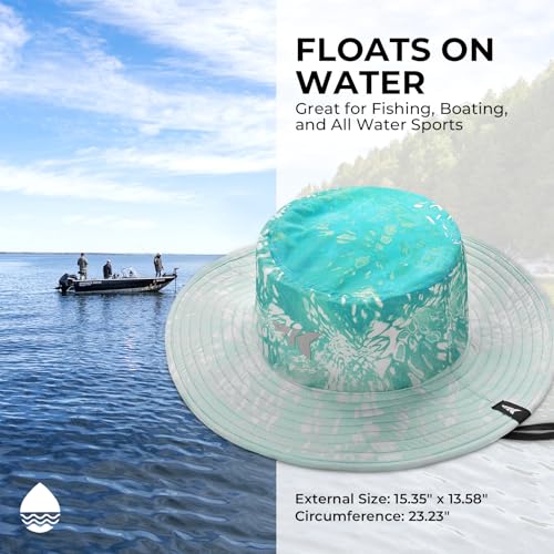 KastKing Sol Armis UPF 50 Boonie Hat - Sun Protection Hat, Fishing Hat, Beach & Hiking Hat, Paddling - color: P: Prym1 Turquoise Fizz Fade, size: Laser-vented Design