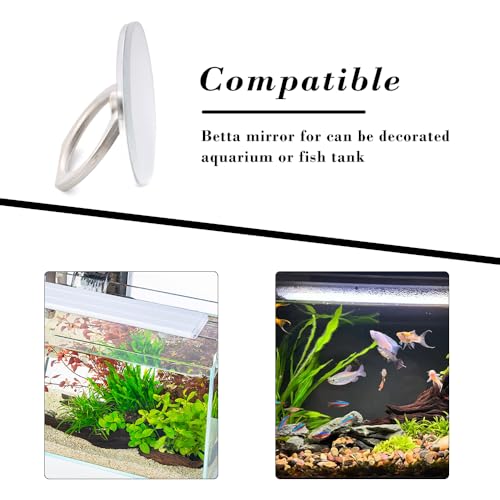 4 Pcs Fish Tank Decorative Mirror Betta Training Mirror Fish for Tank Fish Work Out 4/6/8/10cm Special for Betta Fitness Mirror, with Suction Cups Aquarium Mirror Acrylic Decorative Mirror