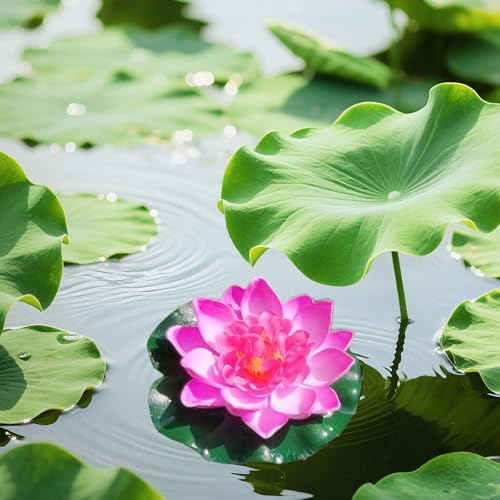 4PCS Artificial Floating Lotus Flowers – EVA Foam Pond Decor for Aquariums & Gardens