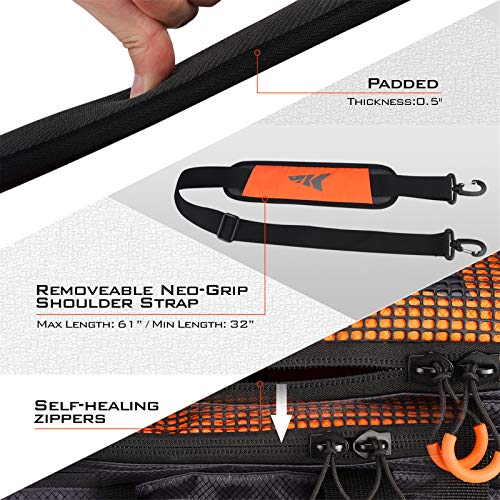 KastKing Fishing Gear & Tackle Bags - Saltwater Resistant Fishing Bags - Fishing Tackle Storage Bags - color: A1: Medium-Hoss(Without Trays, 15"x11"x10.25")-Orange