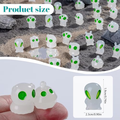 30pcs Mini Resin Alien Variety Tiny Alien Figures Miniature Little Small Animals Figurines Bulk for Micro Fairy Garden Landscape Accessories Hide Crafts Decor Aquarium