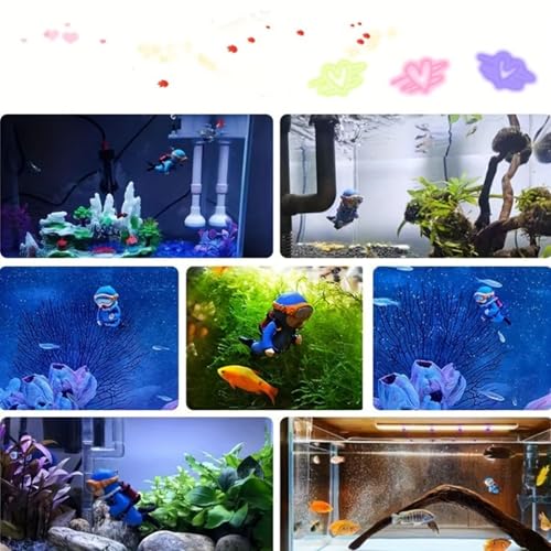 2PCS Diver Aquarium Decorations - Cute Floating Diver Figurines | Perfect for Fish Tank Scenes | Ideal for Unforgettable Aquatic Atmosphere, Playful Tank Decor