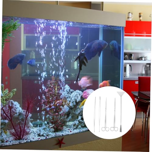GANAZONO 5pcs Aquarium Maintenance Tool Set Scissors Tweezers Shovel for Water Plants Care and Aquascaping Ergonomic Design for Easy Handling and Use
