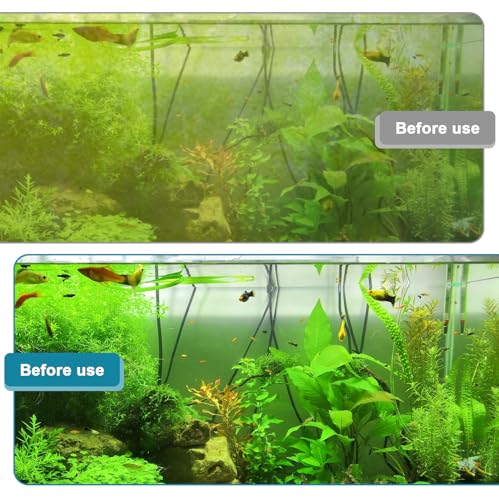Hygger Aquarium Magnet Glass Cleaner, Magnetic Fish Tank Cleaner With 2 Blades for Glass and Acrylic Aquariums, Aquarium Algae Scraper with Super Strong Magnet for fish tanks 0.25-0.5 inches thick (M)