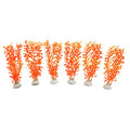 uxcell® 6pcs Orange Plastic Aquarium Plants Fish Tank Grass Plant Decorative Landscape