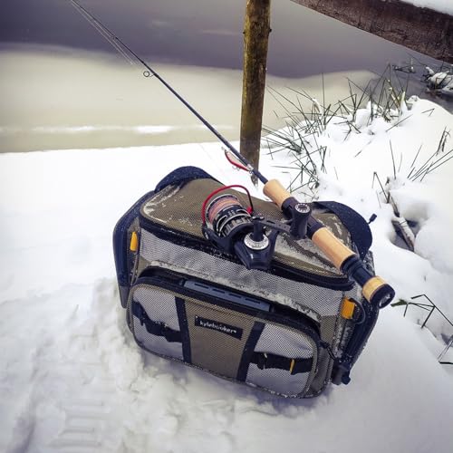 Kylebooker Fishing Tackle Bags Soft Side Fishing Tackle Box Storage Bag for Saltwater or Freshwater