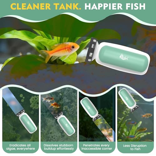AQQA Aquarium Magnet Glass Cleaner - Enhanced Magnetic Fish Tank Cleaner with 2 Types of Blades, Self-Floating Aquarium Glass Scrubber Algae Scrapers for up 0.79" Thick Glass/Acrylic Aquariums (XL) - size: XL for less than 0.79" (20mm) thickness