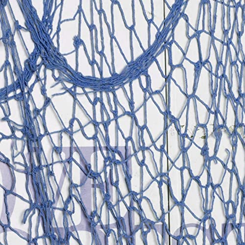 79 x 59 inch Nature Fish Net Wall Decoration with Shells, Ocean Themed Wall Hangings Fishing Net for Beach Party,Wedding,Photographing Decoration - color: 1pack Blue(no Shells)