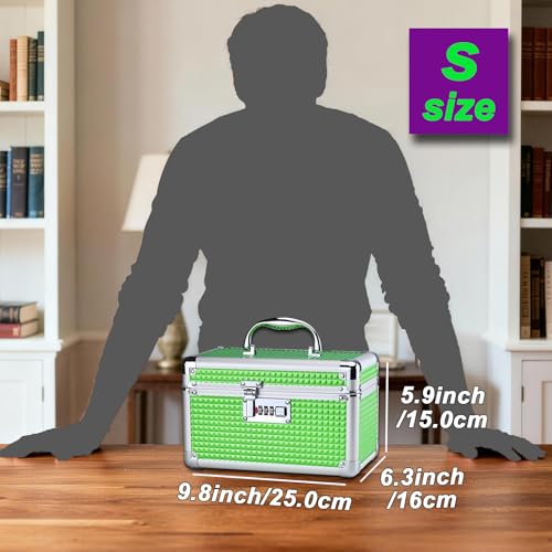 Portable Combination Lock Storage Box with Handle – Multipurpose Locking Case for Home & Outdoor Use, Secure Storage for Accessories, Medicine, Cosmetics, Toys & Tools (Green, Small) - color: Green, size: Small