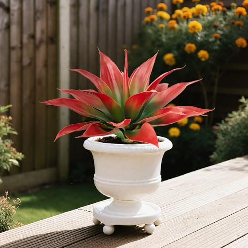 Artificial Agave Faux Agave Fake Greenery 18In Outdoor Artificial Plant Fake Plant for Indoor Home Decoration Plastic Plant Outdoor Decoration Front Porch Decor Simulation Plants 2Pack（Red） - color: 18''red