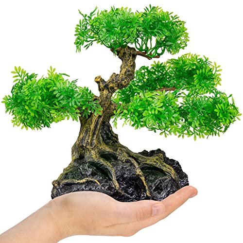 Aquarium Bonsai Tree Plant Fish Tank Decorations Medium/Large Resin Plastic Artificial Plants Flower Ornament Beta Goldfish Decoration Ornaments Freshwater & Saltwater Décor