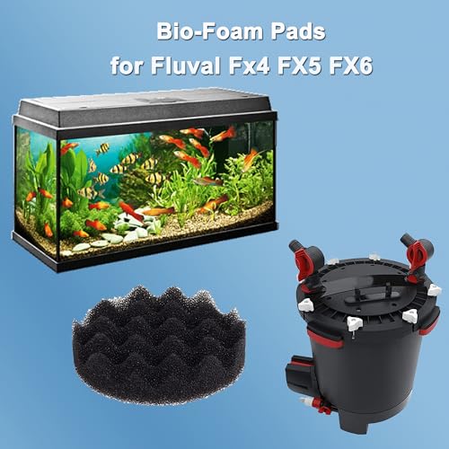 6 Pcs Bio-Foam Pads for Fluval Fx4 FX5 FX6 Canister Filter Aquarium Filter Sponge Replacement - size: 6 PCS