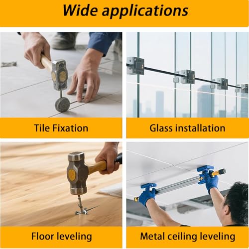 2026 New Adjustable Height Setter, Professional Countertop Leveling Tool with Heavy-Duty Suction Cups, Countertop & Flooring Alignment Tool for Tile, Floors Gap Fix and Seam Leveling (Yellow, 1 Pc)