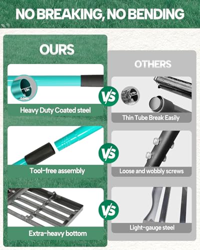 Lawn Leveling Rake, 30 Inch Yard Lawn Leveling for Soil with 78" Adjustable Steel Handle, Heavy Duty Effort Saving Landscape Lawn Leveler for Yard Garden Soil Sand Dirt Grass