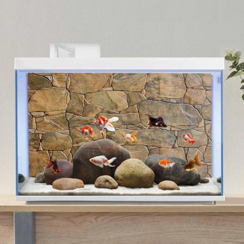 AWERT Stone Aquarium Background Rocky Fish Tank Background Rock Terrarium Background 36x24 inches Vinyl - size: 36x24in/90x60cm