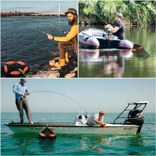 Extra Large Foldable Floating Fishing Basket for Live Caught Fish, Heavy Duty Coated Mesh Bait Pen, Collapsible Mesh Fishing Basket