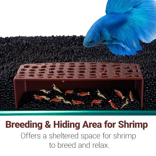 2Pcs Shrimp Hide Cave, Aquarium Shelter, Shrimp Tank Accessories, Fish Tank Decorations (Brown) - color: Brown