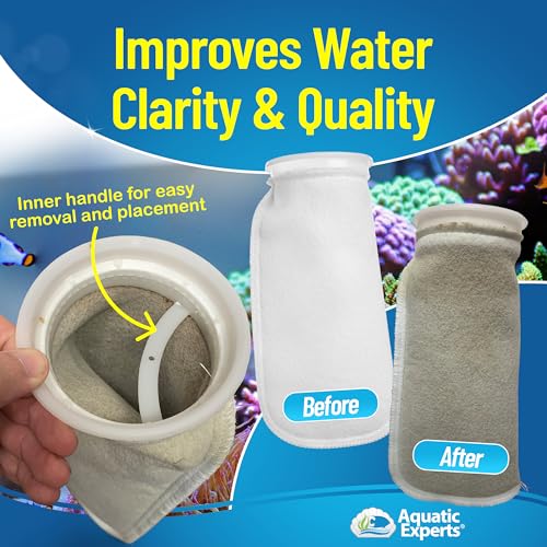 Aquatic Experts Felt Filter Socks – 7 Inch Ring Style, 100 Micron Aquarium Filter Sock for Sumps & Aquariums (7" x 16", 2 Pack) - size: 2 pack