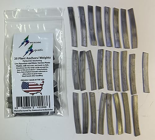 Awesome Aquatic Plant Anchors/Weights 25 pk Strip Lead Ribbon Live Plants Weight Anchor (25 Pack Strips) - size: 25 Pack Strips