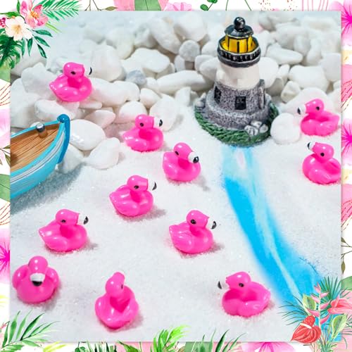 HFAYDZSW 115Pcs Mini Resin Flamingo Ducks, Flamingo Tiny Figurines for Cake Topper Garden Dollhouse Landscape Aquarium Ornaments DIY Crafts