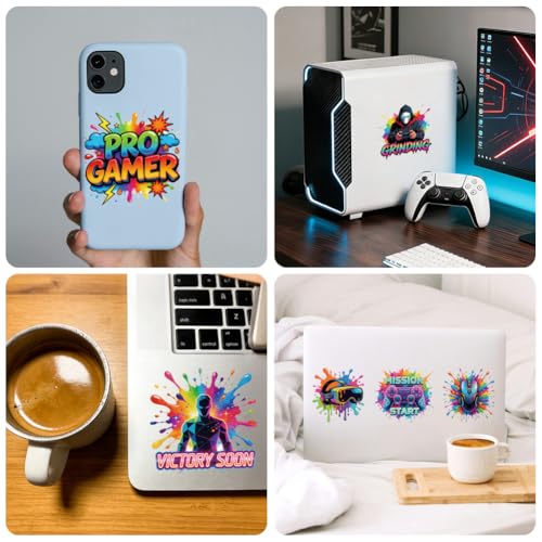 Peacoblue 18 Sheets Rub on Transfers for Crafts, Gaming Series 3.6"x3.9" UV DTF Cup Wraps Waterproof Cold Transfers Stickers for Wood Glass Metal Cup Tumblers Mirrors Mugs Home Decor - style: Gaming Series