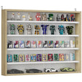 HOMCOM 5-Tier Display Cabinet, Glass Door Cabinet with Adjustable Shelves, Wall-Mounted Display Case for Playroom, Bedroom, Oak and White - color: Oak and White