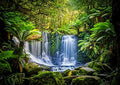 BELECO 9x6ft Fabric Jungel Forest Waterfall Photography Backdrop Tropical Rainforest Cascade Green Trees Landscape Background Walking Travel Outdoor Camping Activity Photo Shoot Studio Props - size: 9x6FT