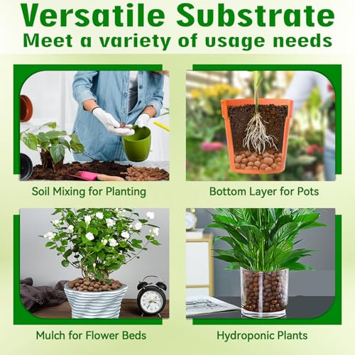 8QT Leca Clay Pebbles for Reptile Substrate - Organic Expanded Clay Balls for Bioactive Terrarium Drainage Layer & False Bottom, Lightweight Hydro Balls for Leopard Gecko, Tortoise, Frog