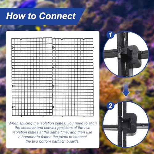 uxcell 2Pcs Aquarium Fish Tank Divider, 12x12 Inch Plastic Egg Crate Light Diffuser Grid Filter Bottom Partition Separator with Sucker Clips and Suction Cups for Aquarium, Clear - color: Clear, size: 12x12 Inch