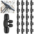 Kalolary 20PCS Locked Barbed Tee Connectors, 5/16" to 1/4" Drip Irrigation Fittings Kit 8/12mm to 4/7mm Tube Lock Female Connector 4-Way Barbed Lock Irrigation Parts for Watering System (Black) - color: Black 5/16" to 1/4" 4-Way