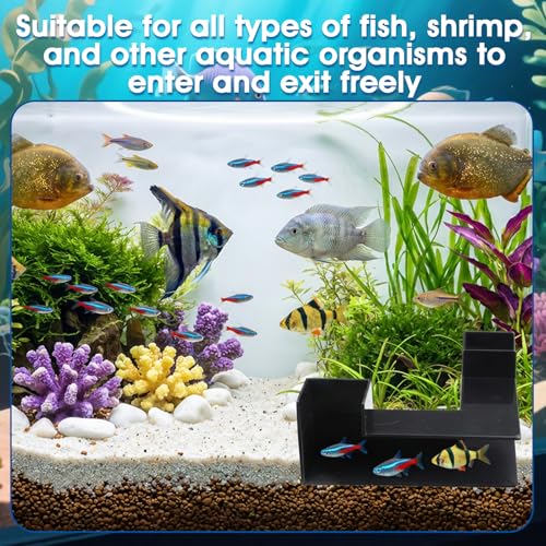 Black Aquarium Cave- Dual-Entrance Fish Tank Tunnel for Aquarium Shrimp & Fish Hideout Underground Tunnel
