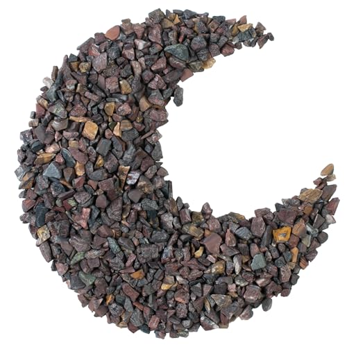 Crocon 1/2 LB Crushed Red Tiger Eye Chips Bulk Stones 1100+ Carats Natural Quartz Pieces Irregular Shape Gemstones House Warming Gifts New Home and Chakra Healing Crystals Home Decor Gifts for Women - color: Red Tiger Eye, size: 1/2 Pound