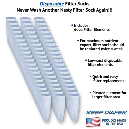 Disposable Filter Sock Replacement Elements, for Use with 4” Flange Assemblies (60 Pack) - size: 60 pack