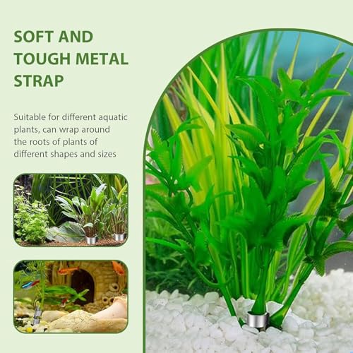 Pack of 50 Aluminum Aquarium Plant Anchors Secure Water Plant Floating Safe for Fish Fishtank Decoration