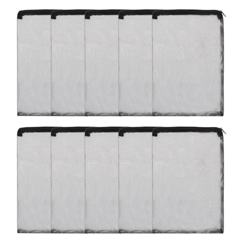 Aquarium Filter Media Bags, Fish Tank Fine Mesh Bag with Zipper Reusable Versatile 7 x 5 Inch, (Black, 10Pcs), Intended for Fish Tank/Aquarium/Pond/Activated Carbon/Ceramic Rings - color: white, size: 7 x 5 in