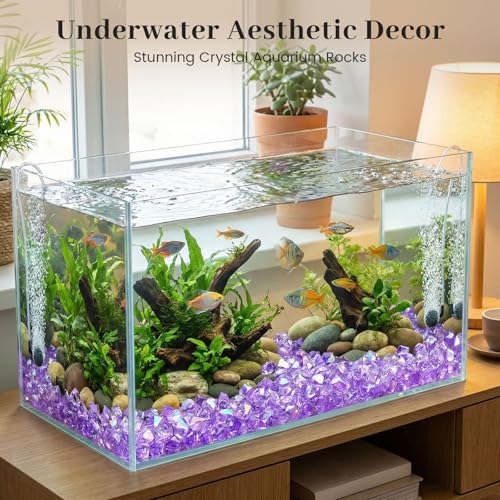 DomeStar 550PCS Small Purple Vase Fillers, Acrylic Fake Ice Rocks Purple Gems Crystals Plastic Diamonds Table Centerpiece Fish Tank Table Scatter Photography Props Display Decor (0.4 * 0.6inch) - color: Bright Purple