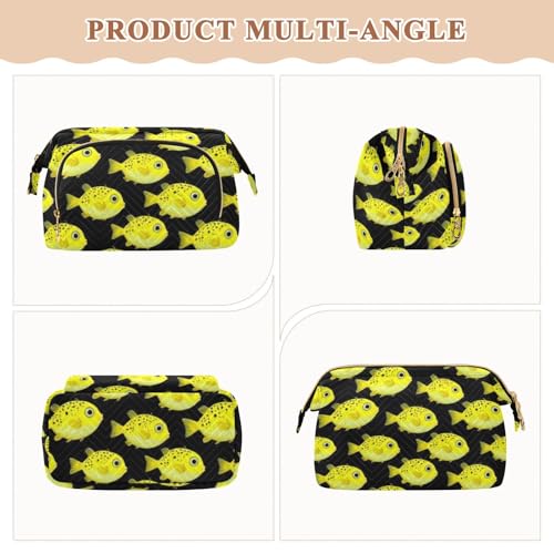 Cosmetic Travel Bag Zipper globefishes Aquarium Fish Tank Lovers (longword) Women's Coin Change Purse for Personal Items Organizer