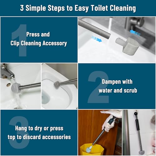 YINGMORE 2026 New Pumice Toilet Cleaner 17inch with Handle - Toilet, Pool & Tub Hard Water Stain Remover (1handle+8pumice) - style: 1handle+8pumice