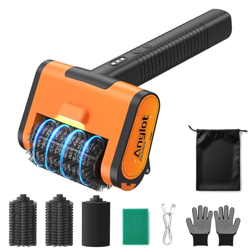 Electric Grill Brush - 1500RPM 3 Speeds, Cordless BBQ Cleaner with LED Light, 4000mAh Rechargeable BBQ Grill Brush for Outdoor Stainless Steel Cast Iron Grates