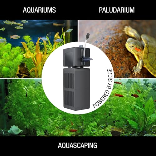 Sicce Shark PRO 900 Internal Aquarium Filter 240 GPH Submersible | Up to 70 Gallons | in-Tank Freshwater and Saltwater Application with Three Removable Filter Cartridges | Fish Tank Turtle Terrarium - size: Shark PRO 900
