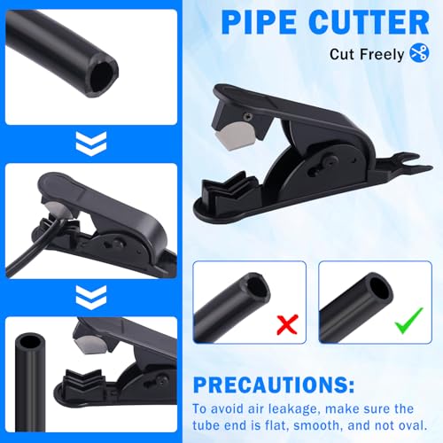 1/4" DOT Air Line with 24 Pcs Quick Connect Air Fittings Kit 50FT 1/4 DOT Air Lines with Push Lock Air Line Fittings Pneumatic Push to Connect Air Hose Fittings - size: 25 PCS-50FT 1/4