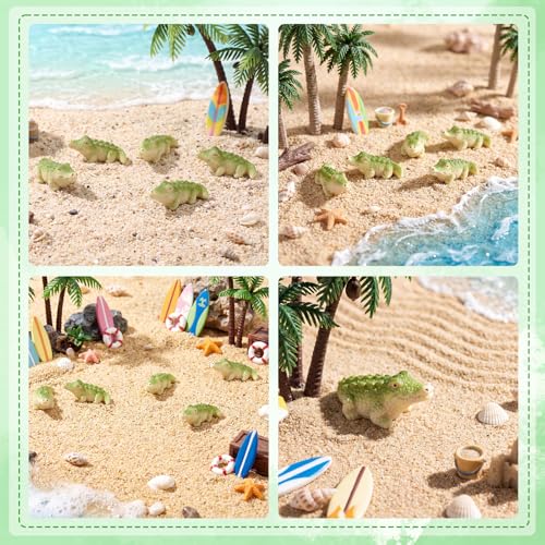 Geelin 50 Pcs Mini Crocodiles Figurines Funny Mini Resin Crocodiles Figurines Small Alligator Figure Resin Tiny Animals for DIY Fairy Garden Landscape Aquarium Desktop Craft - style: Alligator