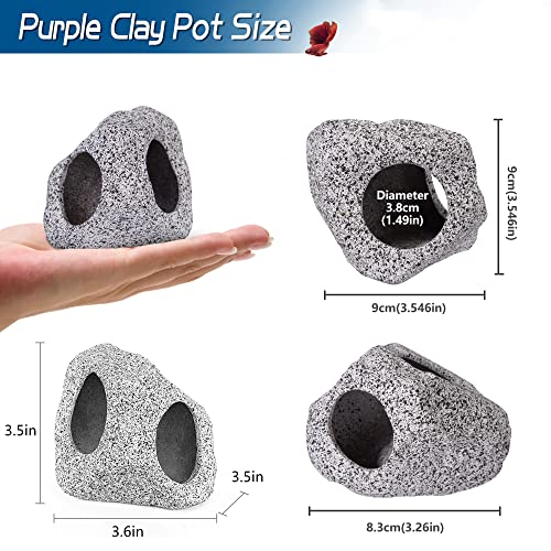Aquarium Decorations Cave Fish Tank Accessories Rock Decor for Shrimp Cichlid Hiding Breeding Small Fish Bowl Hide Decoration Betta Toys Hideout Stones House（Medium） - size: Medium (1 Piece)