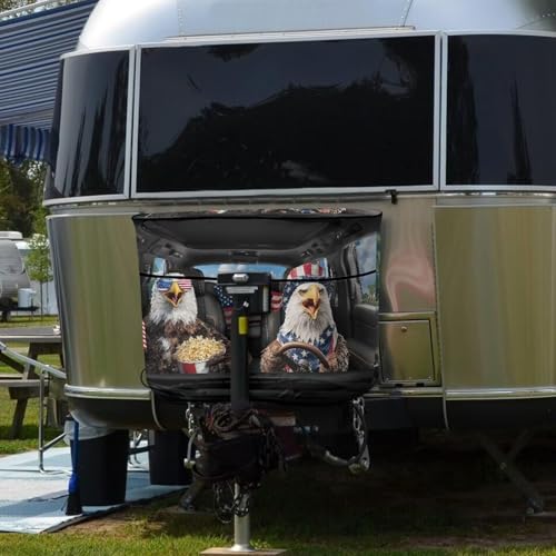 American Funny Eagle Travel Trailer Propane Tank Cover Tanks Dust-Proof Sun Protection Fit for Gas Dual 20lb Weather Resistant Cylinder Cover - color: American Funny Eagle, size: S(20LB)